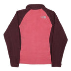 THE NORTH FACE Womens Pink & Burgundy Fleece Jacket XS Polyester Blend Zip