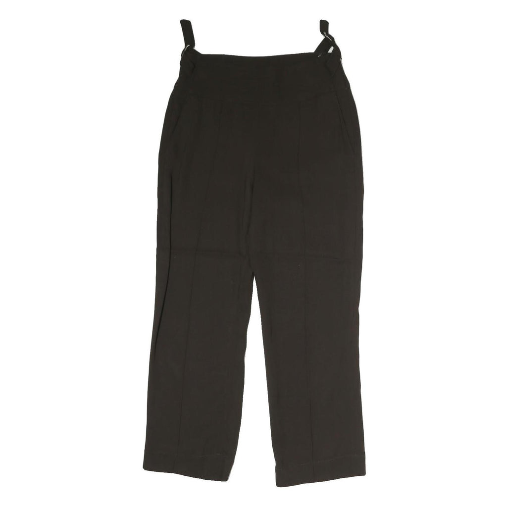 MASSIMO DUTTI Womens Black Regular Fit Straight Leg Trousers W30 L31 Polyester