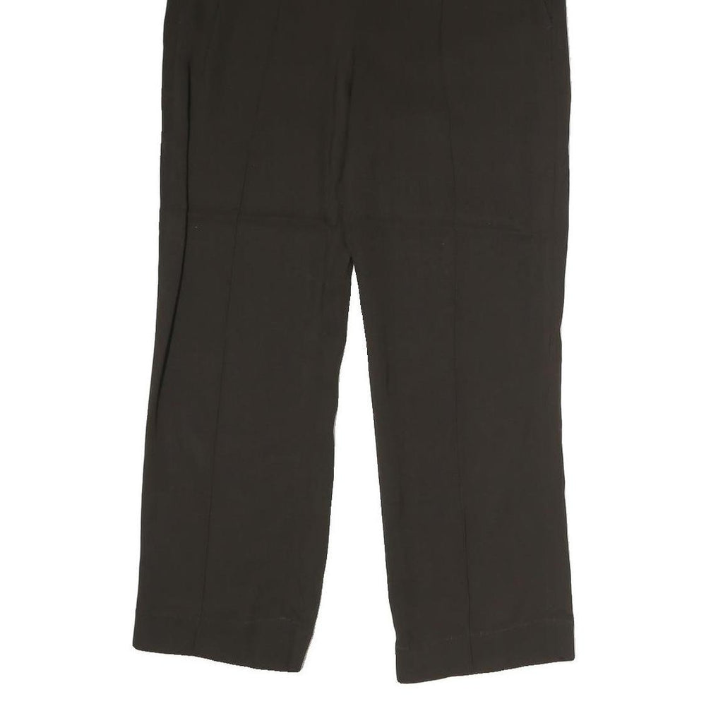 MASSIMO DUTTI Womens Black Regular Fit Straight Leg Trousers W30 L31 Polyester