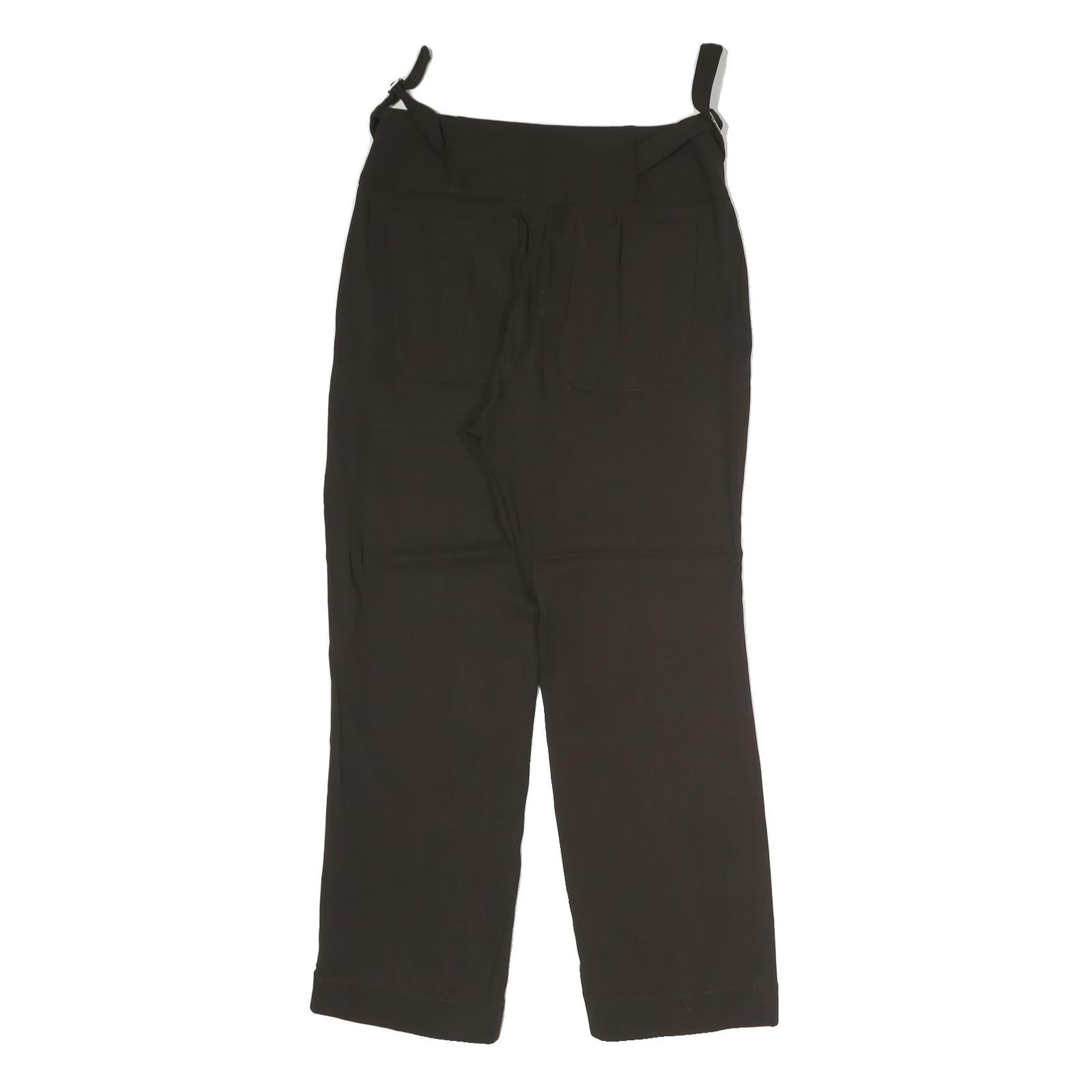 MASSIMO DUTTI Womens Black Regular Fit Straight Leg Trousers W30 L31 Polyester