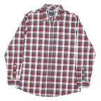 LEE Mens Red & Grey Check Shirt XL Cotton Blend Long Sleeve Casual