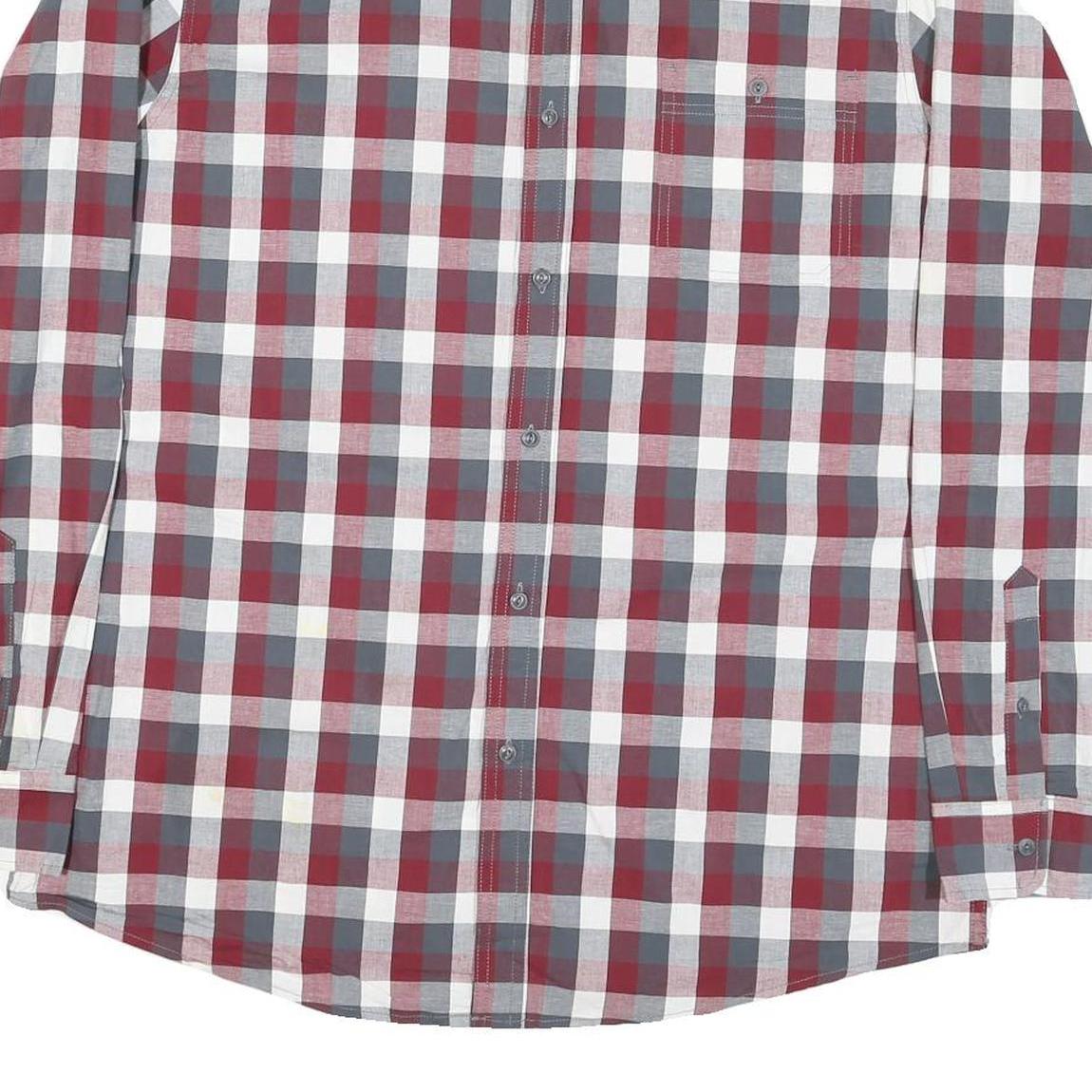LEE Mens Red & Grey Check Shirt XL Cotton Blend Long Sleeve Casual