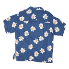 PINAPPLE MOON Mens Blue & White Floral Cotton Blend Shirt M Summer Casual