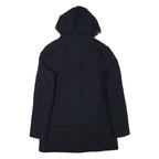 MUSTO Womens Navy Blue Wool Blend Duffle Jacket S Hooded Button Closure