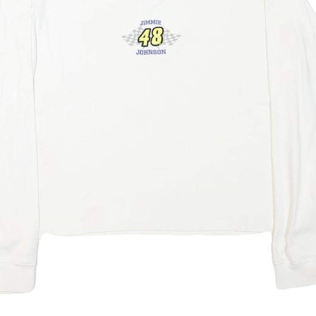 CHASE AUTHENTICS Womens White Jimmie Johnson Long Sleeve V-Neck T-Shirt XL