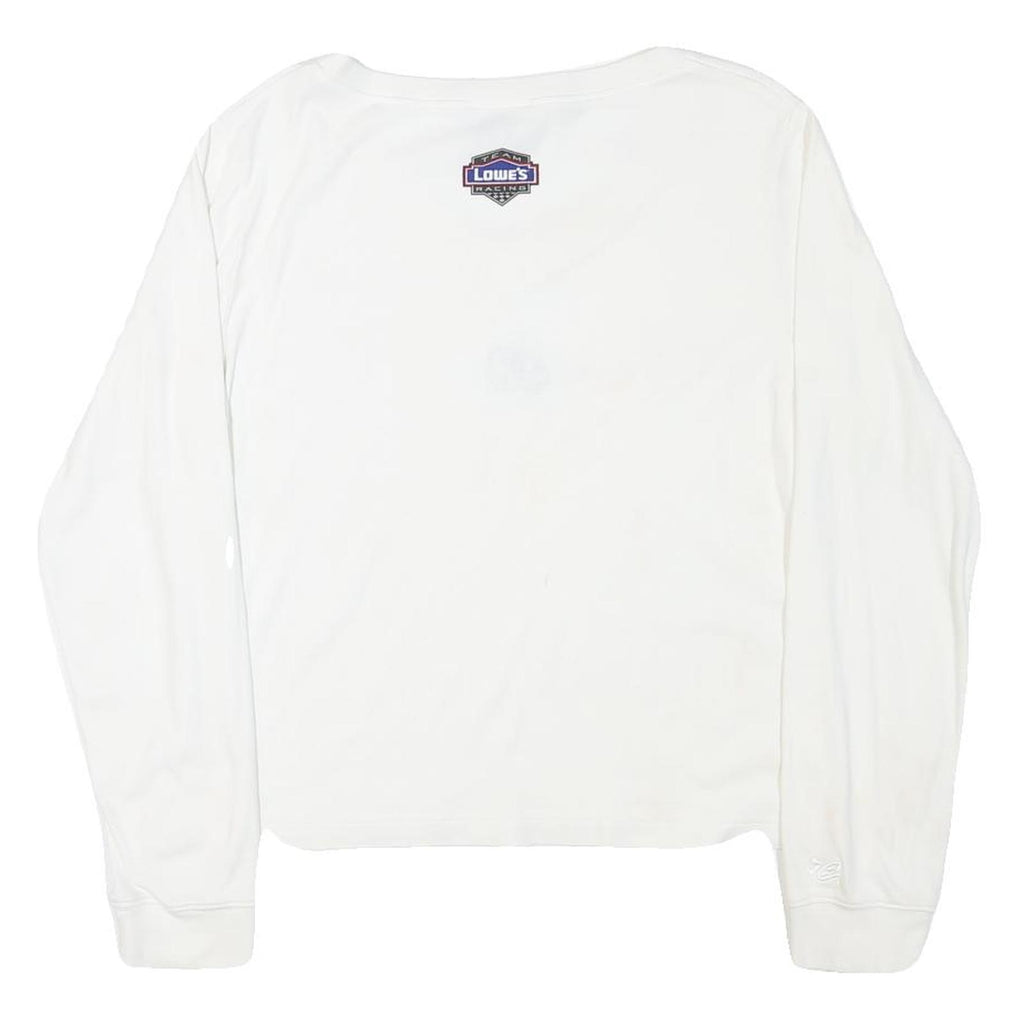 CHASE AUTHENTICS Womens White Jimmie Johnson Long Sleeve V-Neck T-Shirt XL