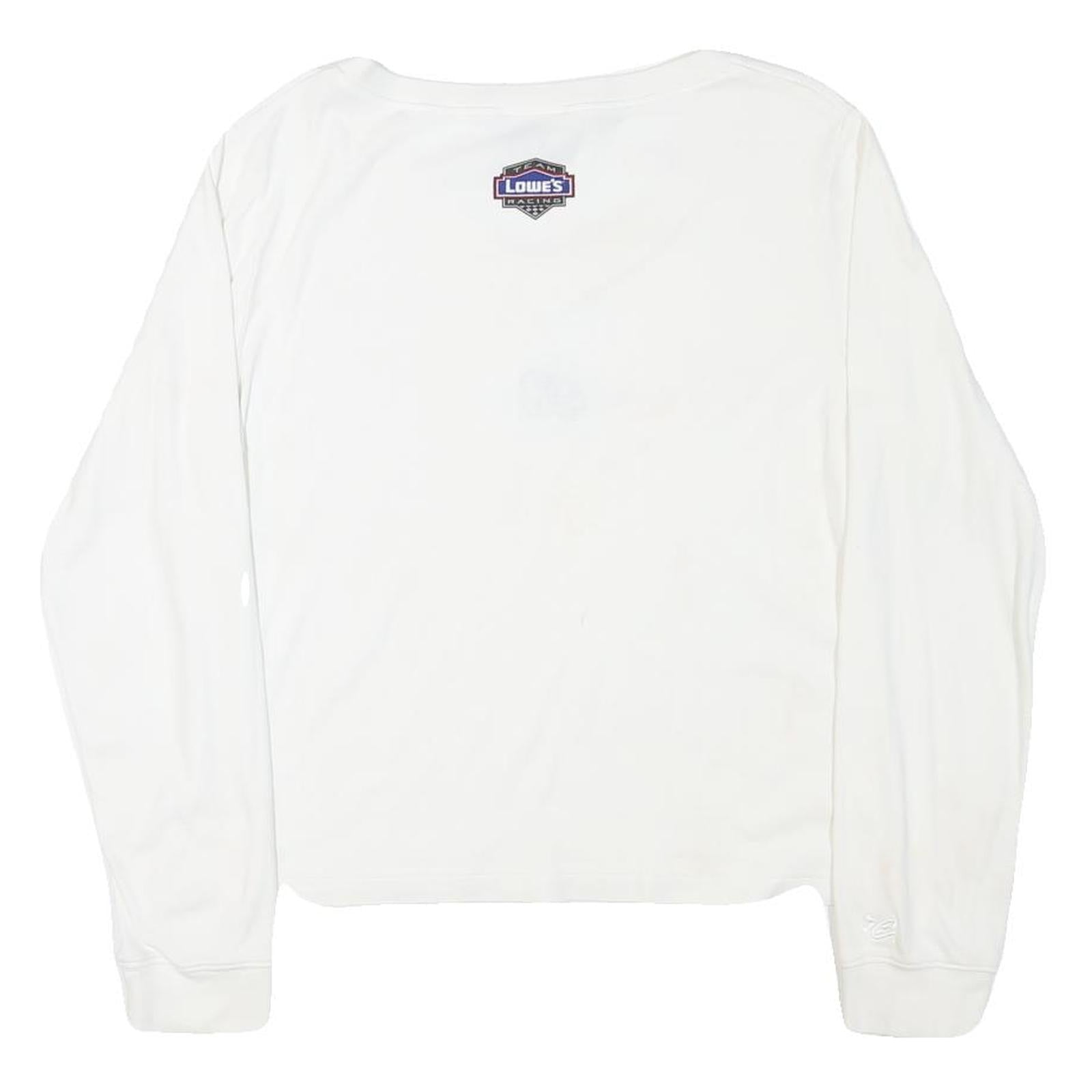 CHASE AUTHENTICS Womens White Jimmie Johnson Long Sleeve V-Neck T-Shirt XL