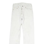 LEVI'S 501 Womens Jeans White Regular Straight Denim W26 L31 Classic Zip