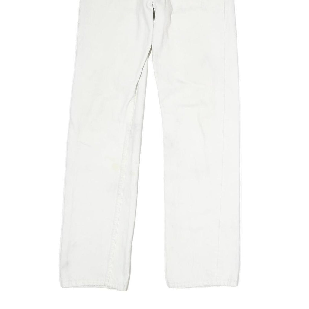 LEVI'S 501 Womens Jeans White Regular Straight Denim W26 L31 Classic Zip
