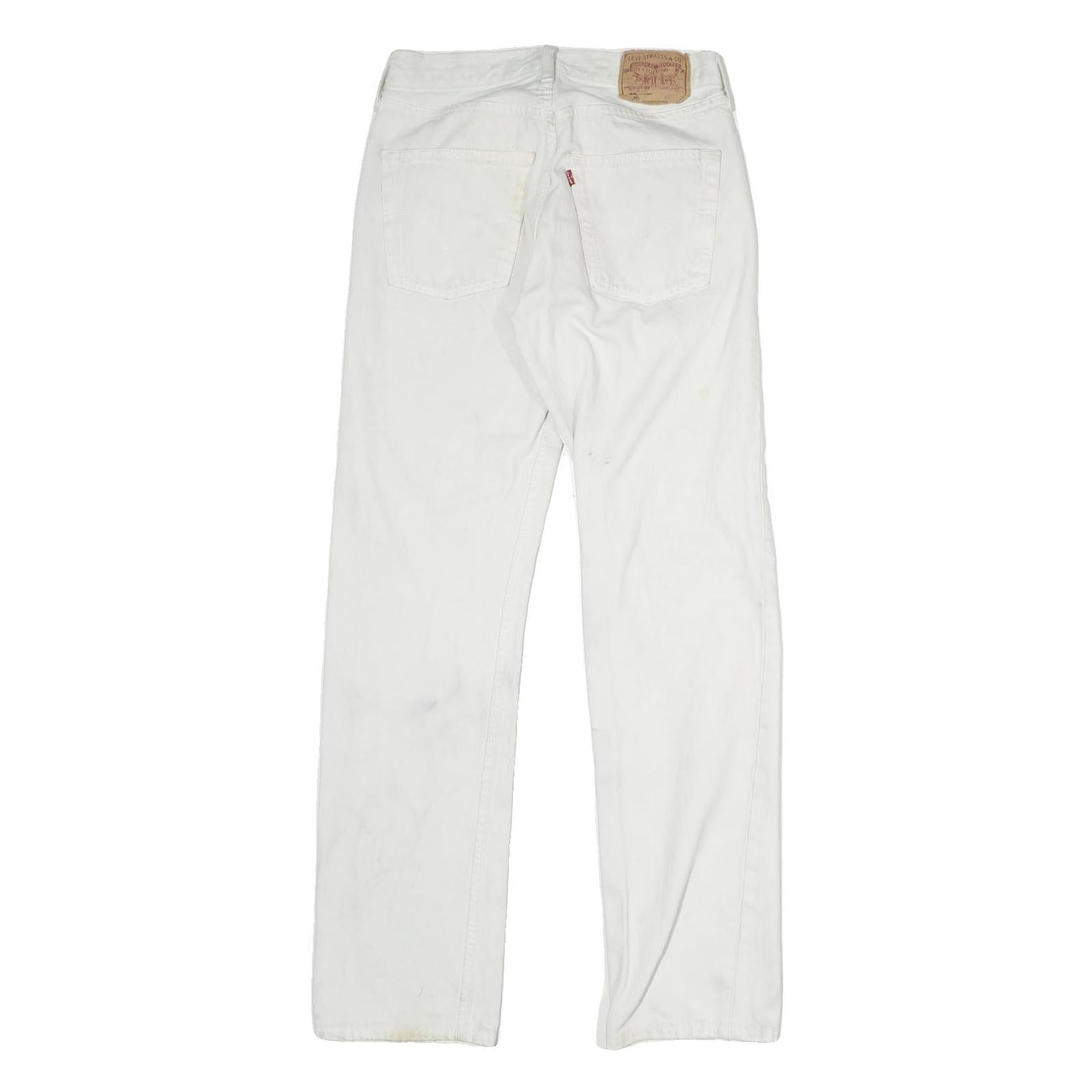 LEVI'S 501 Womens Jeans White Regular Straight Denim W26 L31 Classic Zip