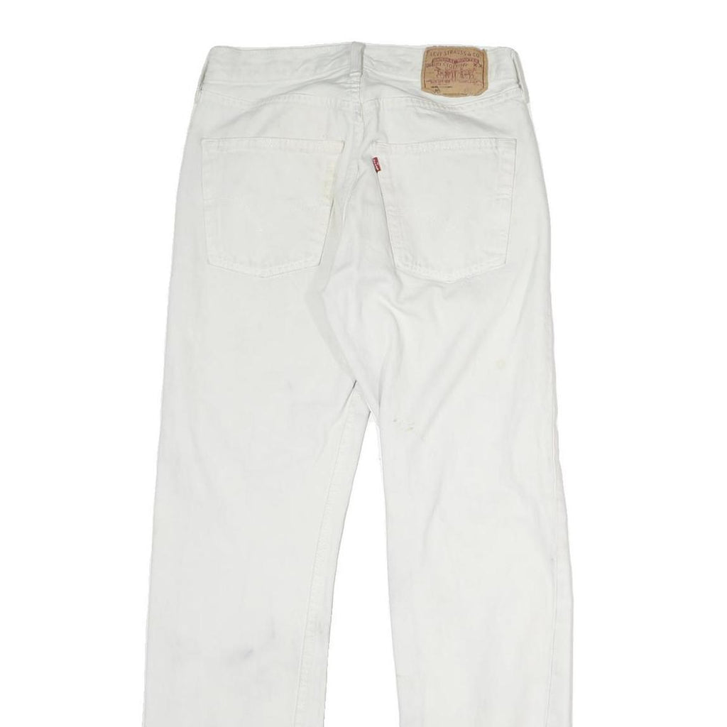LEVI'S 501 Womens Jeans White Regular Straight Denim W26 L31 Classic Zip