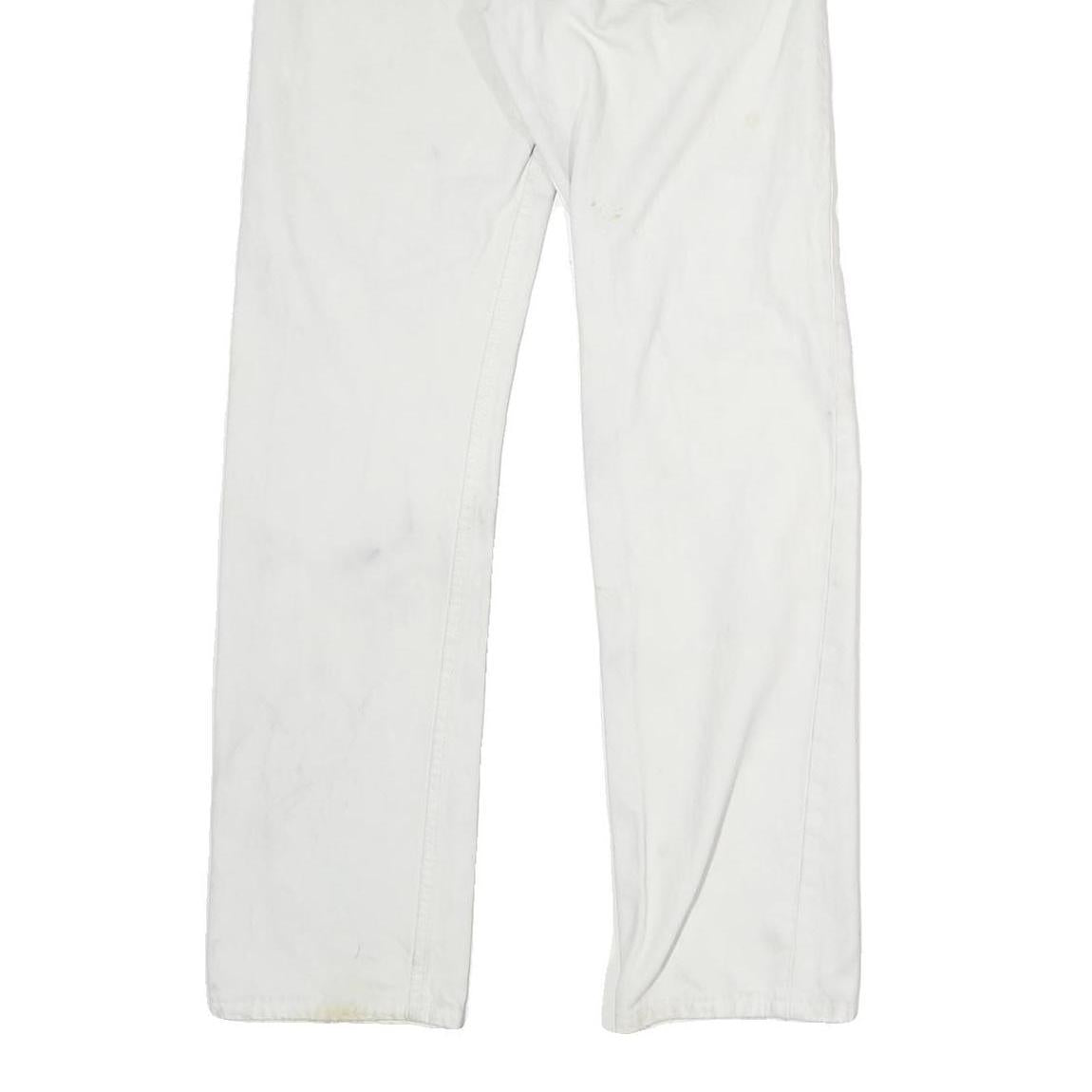 LEVI'S 501 Womens Jeans White Regular Straight Denim W26 L31 Classic Zip