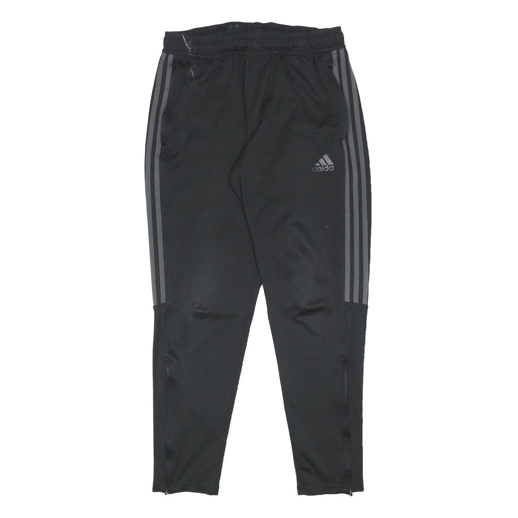 ADIDAS Mens Joggers Black & Grey Regular Tapered L W30 L27 Sportswear Track