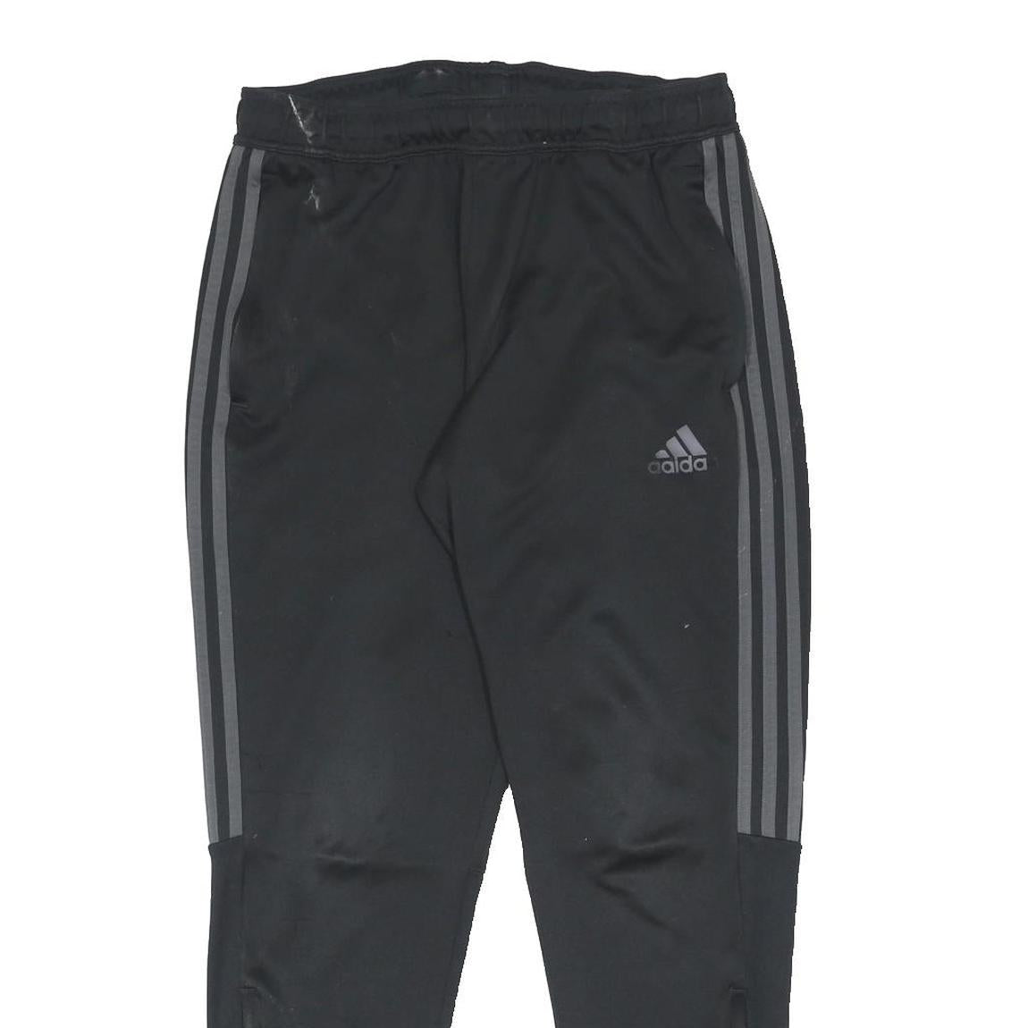 ADIDAS Mens Joggers Black & Grey Regular Tapered L W30 L27 Sportswear Track