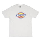 DICKIES Mens White Graphic T-Shirt M Short Sleeve Crew Neck Cotton Blend Jersey