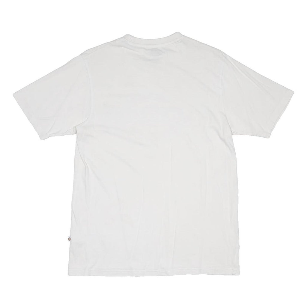 DICKIES Mens White Graphic T-Shirt M Short Sleeve Crew Neck Cotton Blend Jersey