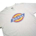 DICKIES Mens White Graphic T-Shirt M Short Sleeve Crew Neck Cotton Blend Jersey
