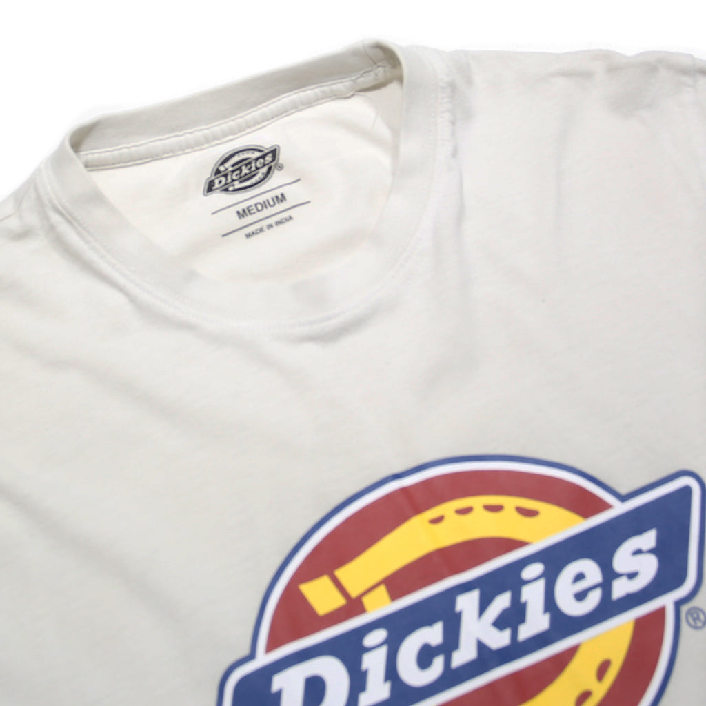 DICKIES Mens White Graphic T-Shirt M Short Sleeve Crew Neck Cotton Blend Jersey