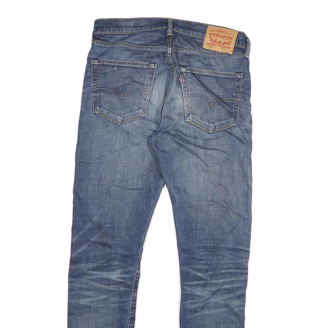 LEVI'S 510 Mens Slim Blue Denim Medium W32 L31 Slim Fit Zip Closure Jeans