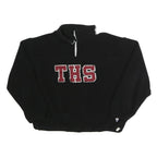 VARSITY Mens Black Plain Pullover Crew Neck Basic Knit L THS Embroidered Logo