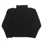 VARSITY Mens Black Plain Pullover Crew Neck Basic Knit L THS Embroidered Logo