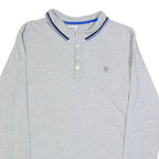 DIESEL Mens Polo Shirt Grey Long Sleeve L