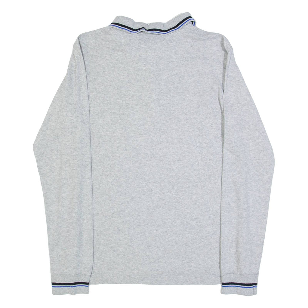DIESEL Mens Polo Shirt Grey Long Sleeve L