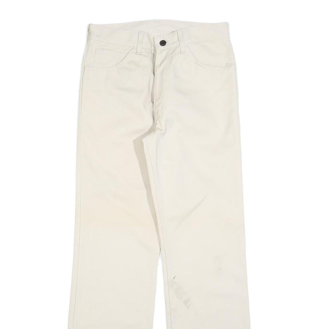 LEVI'S Womens Cotton Blend White Regular Straight Fit Trousers W28 L32