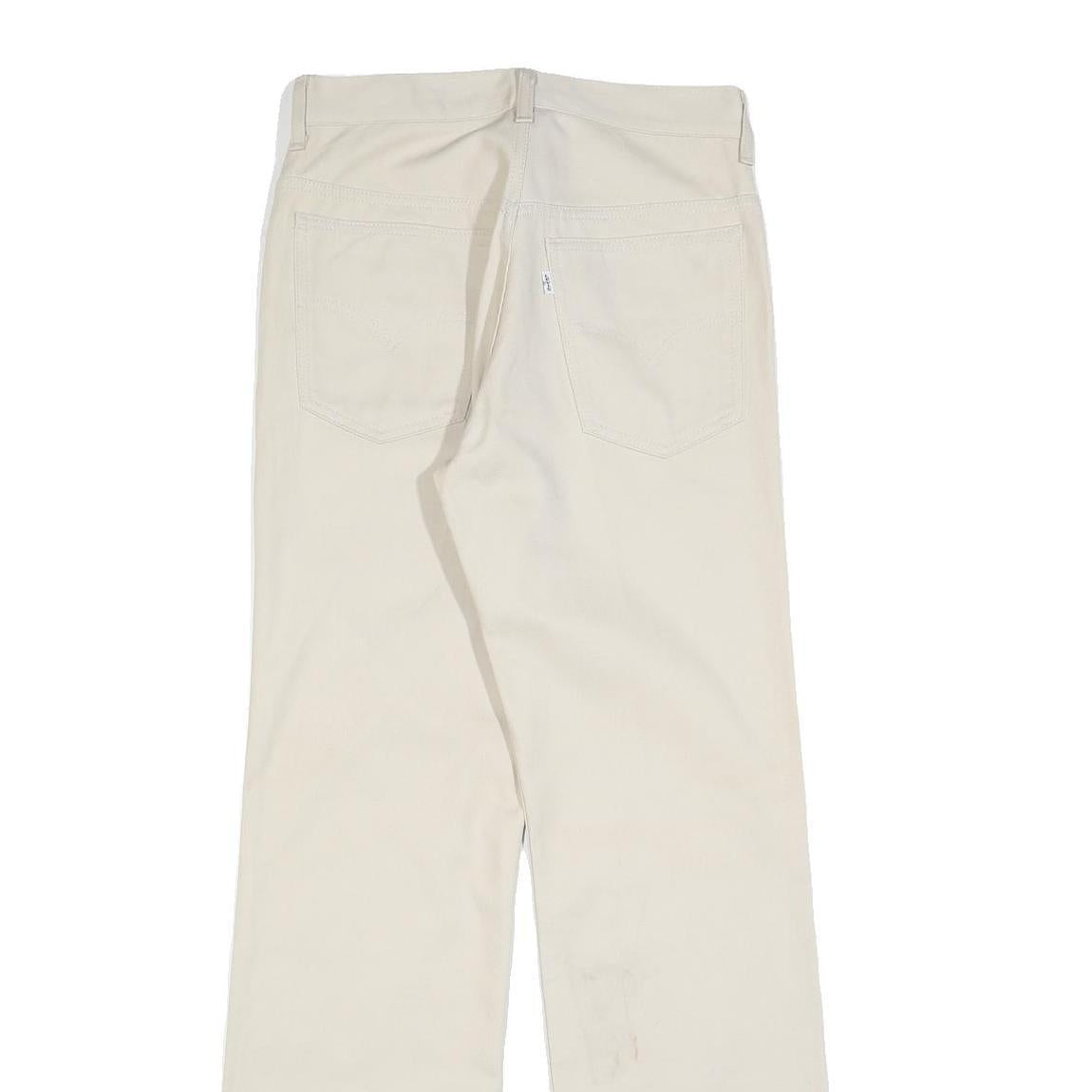 LEVI'S Womens Cotton Blend White Regular Straight Fit Trousers W28 L32