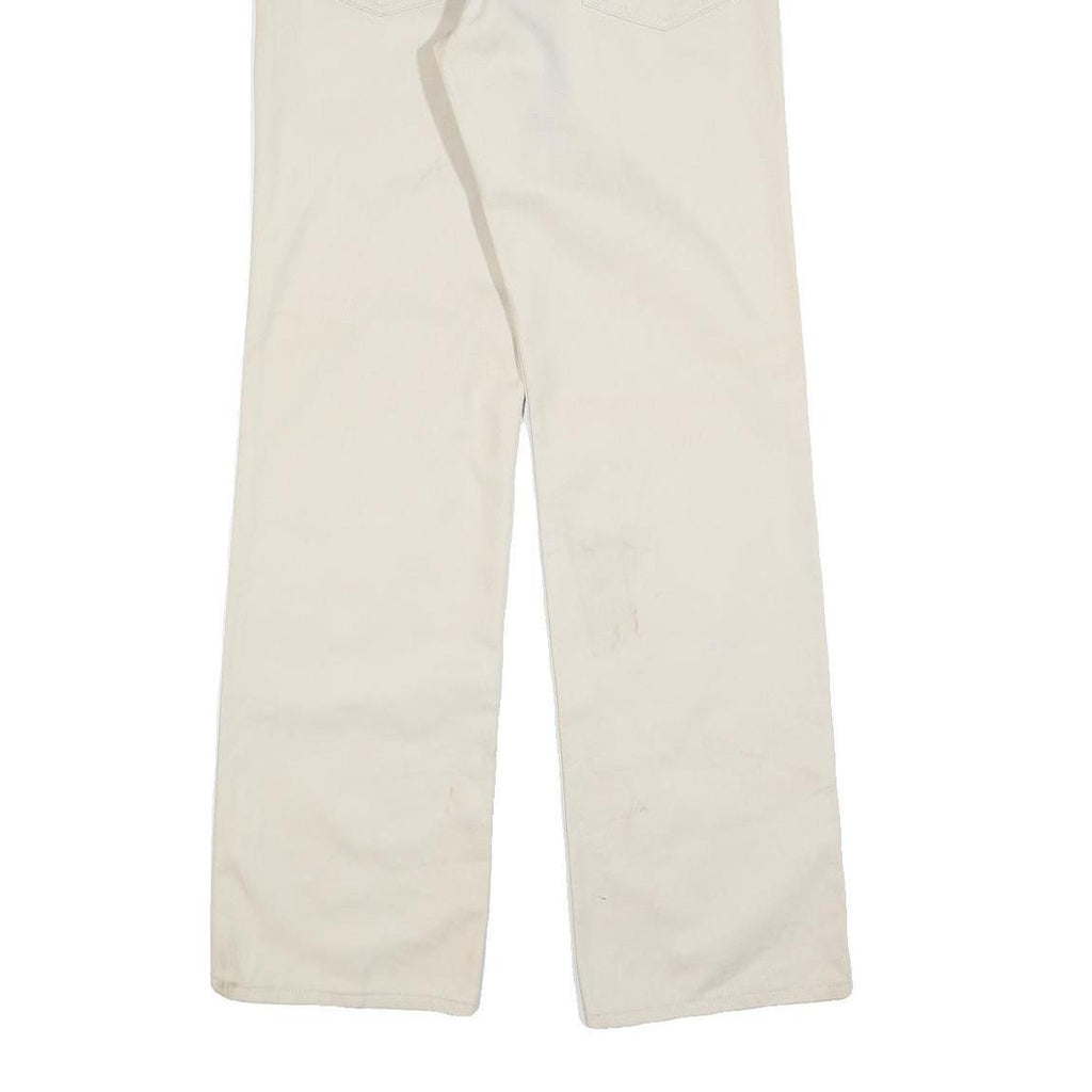 LEVI'S Womens Cotton Blend White Regular Straight Fit Trousers W28 L32