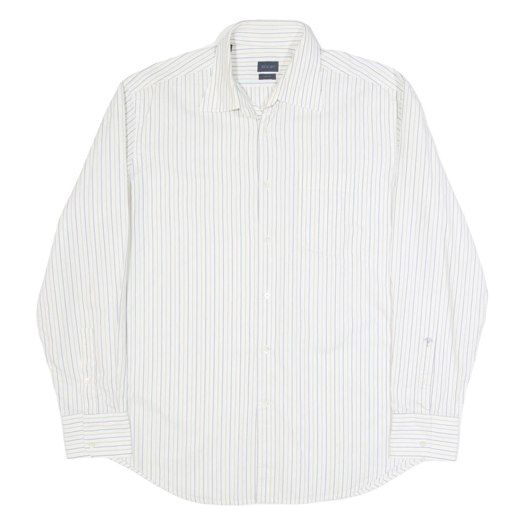 JOOP! Mens Shirt Cream Striped Long Sleeve L