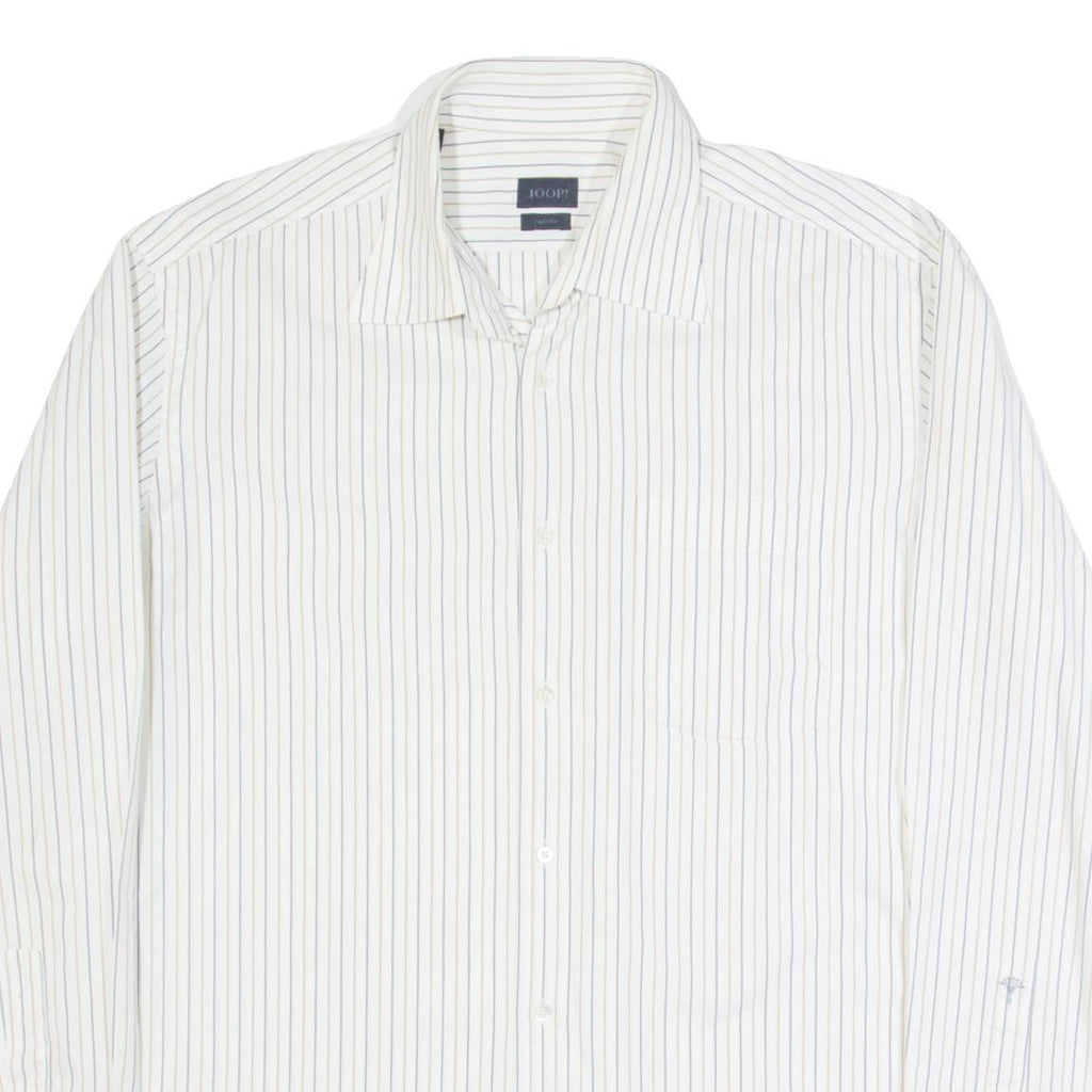 JOOP! Mens Shirt Cream Striped Long Sleeve L