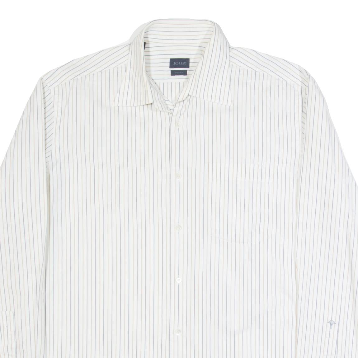 JOOP! Mens Shirt Cream Striped Long Sleeve L