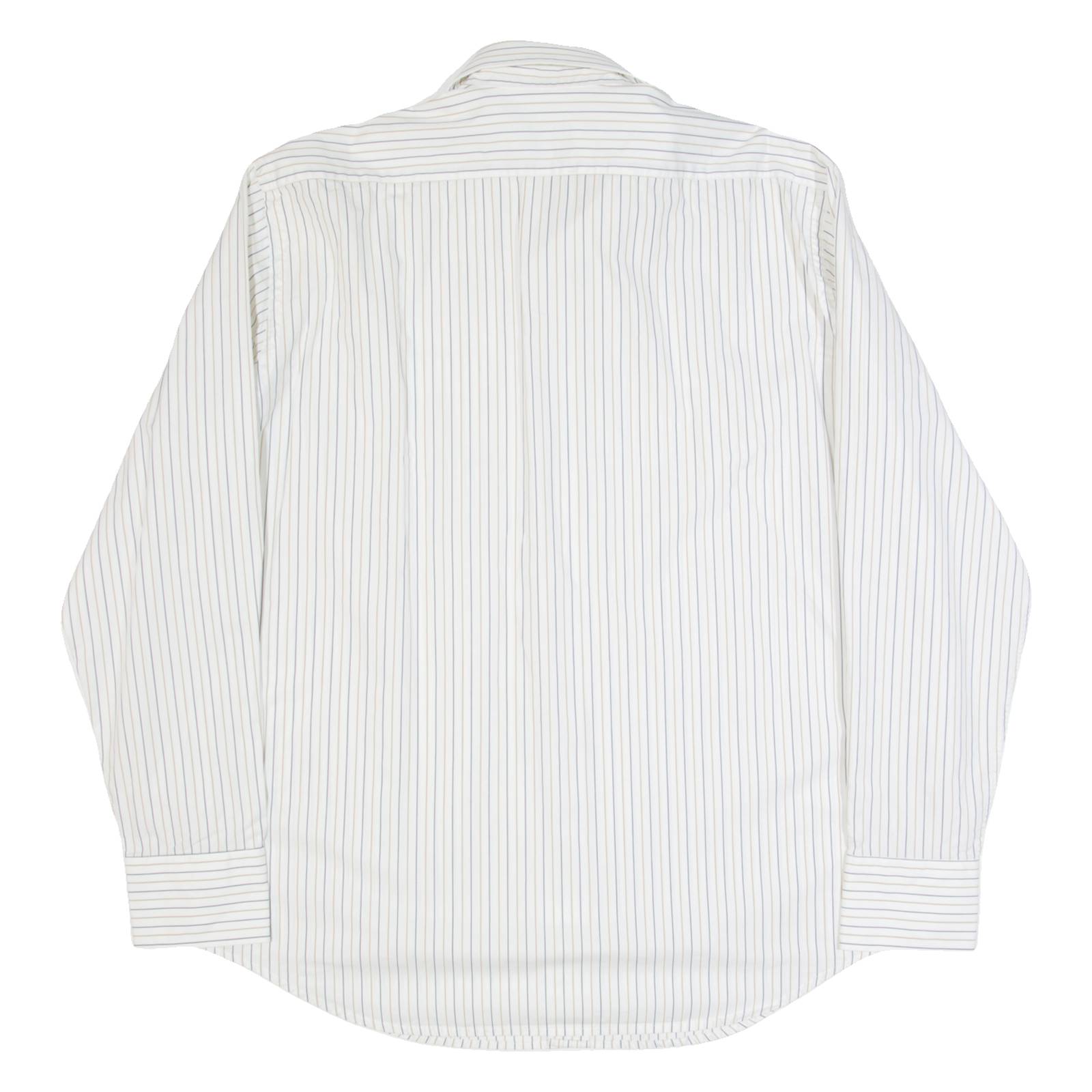 JOOP! Mens Shirt Cream Striped Long Sleeve L