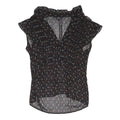 PAPAYA Womens Black Printed Blouse Short Sleeve V-Neck UK 12 Floral