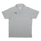 PUMA Mens Grey Short Sleeve Plain Polo Shirt M Cotton Sports Casual
