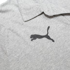 PUMA Mens Grey Short Sleeve Plain Polo Shirt M Cotton Sports Casual