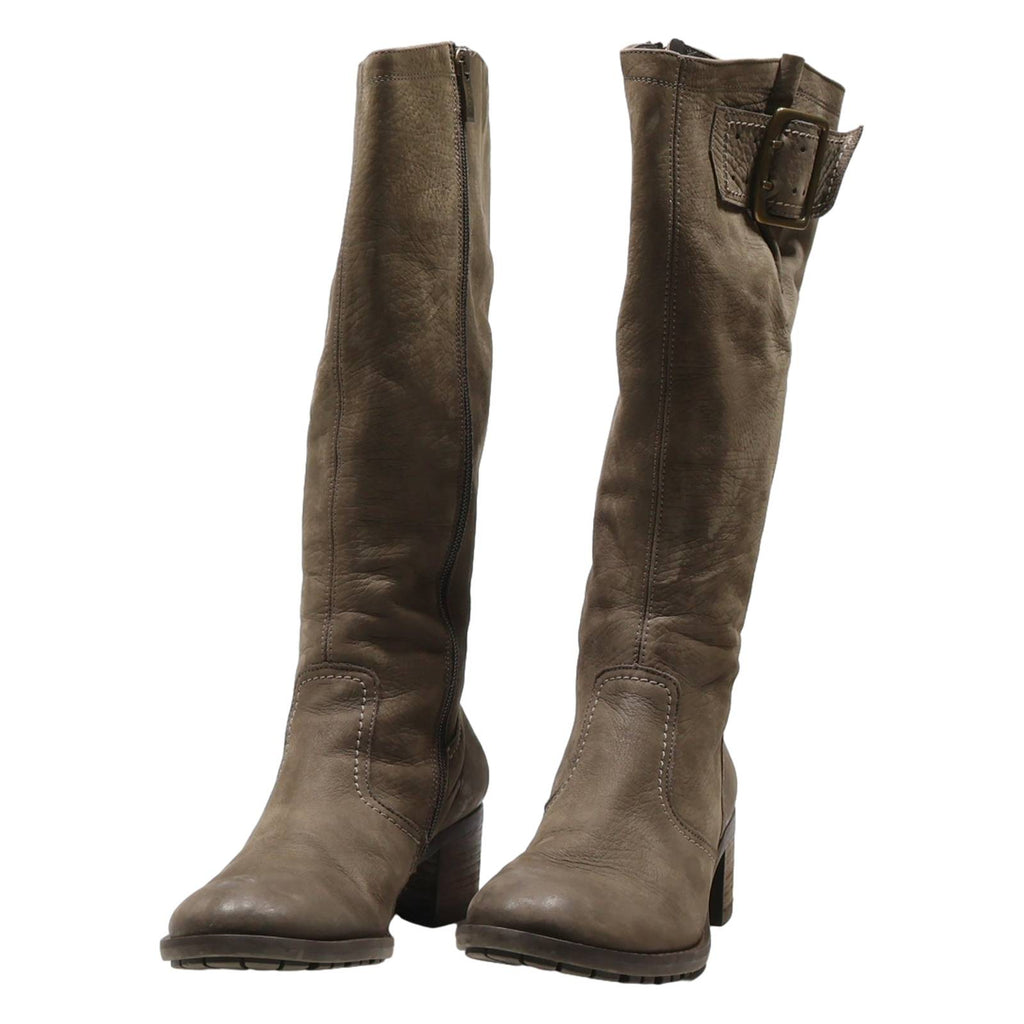 PAUL GREEN High Boots Grey Leather Womens UK 5