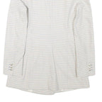 ZARA Womens White & Blue Checked Double Breasted Blazer Jacket XS Polyester