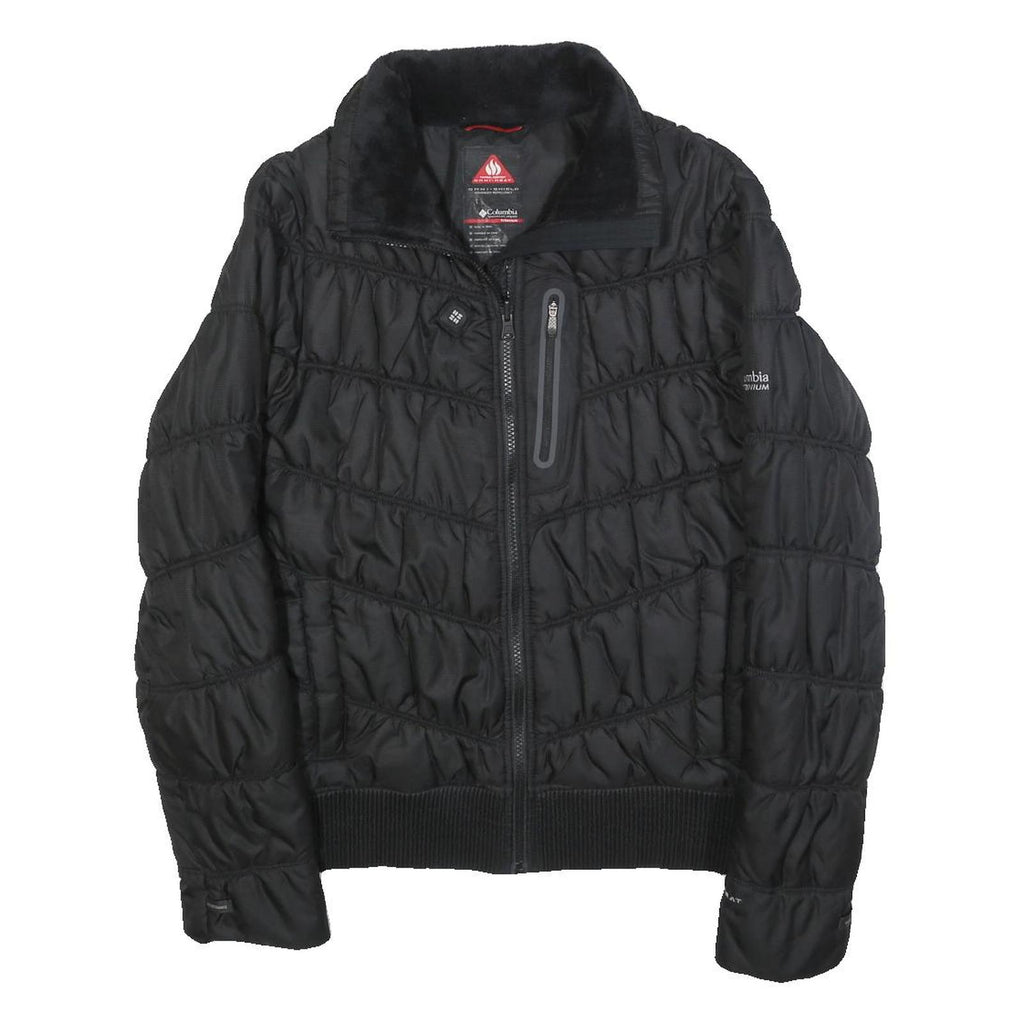 COLUMBIA Womens Black Outdoor Jacket XS Polyester Puffer Quilted Zip Pocket