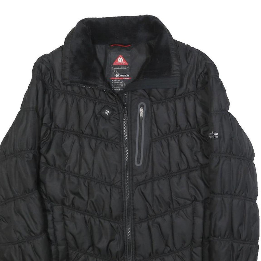 COLUMBIA Womens Black Outdoor Jacket XS Polyester Puffer Quilted Zip Pocket