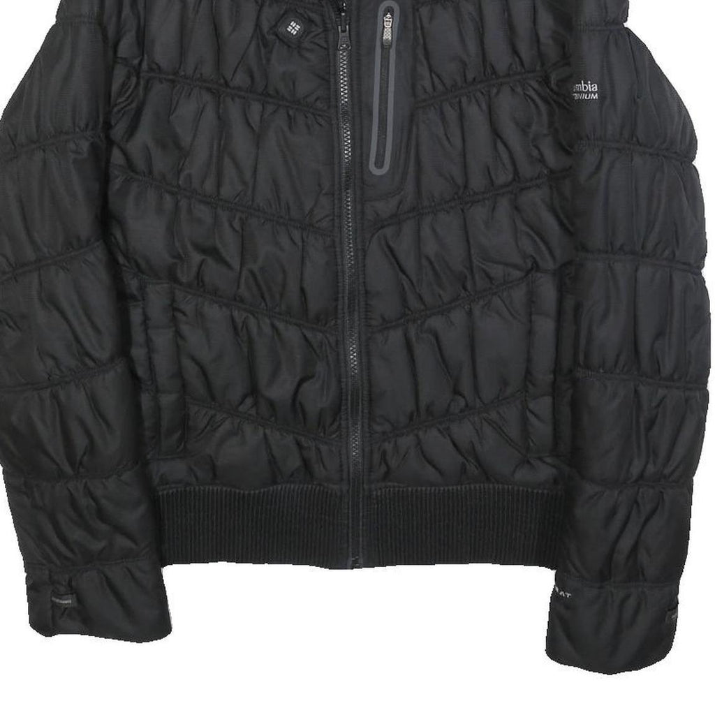 COLUMBIA Womens Black Outdoor Jacket XS Polyester Puffer Quilted Zip Pocket