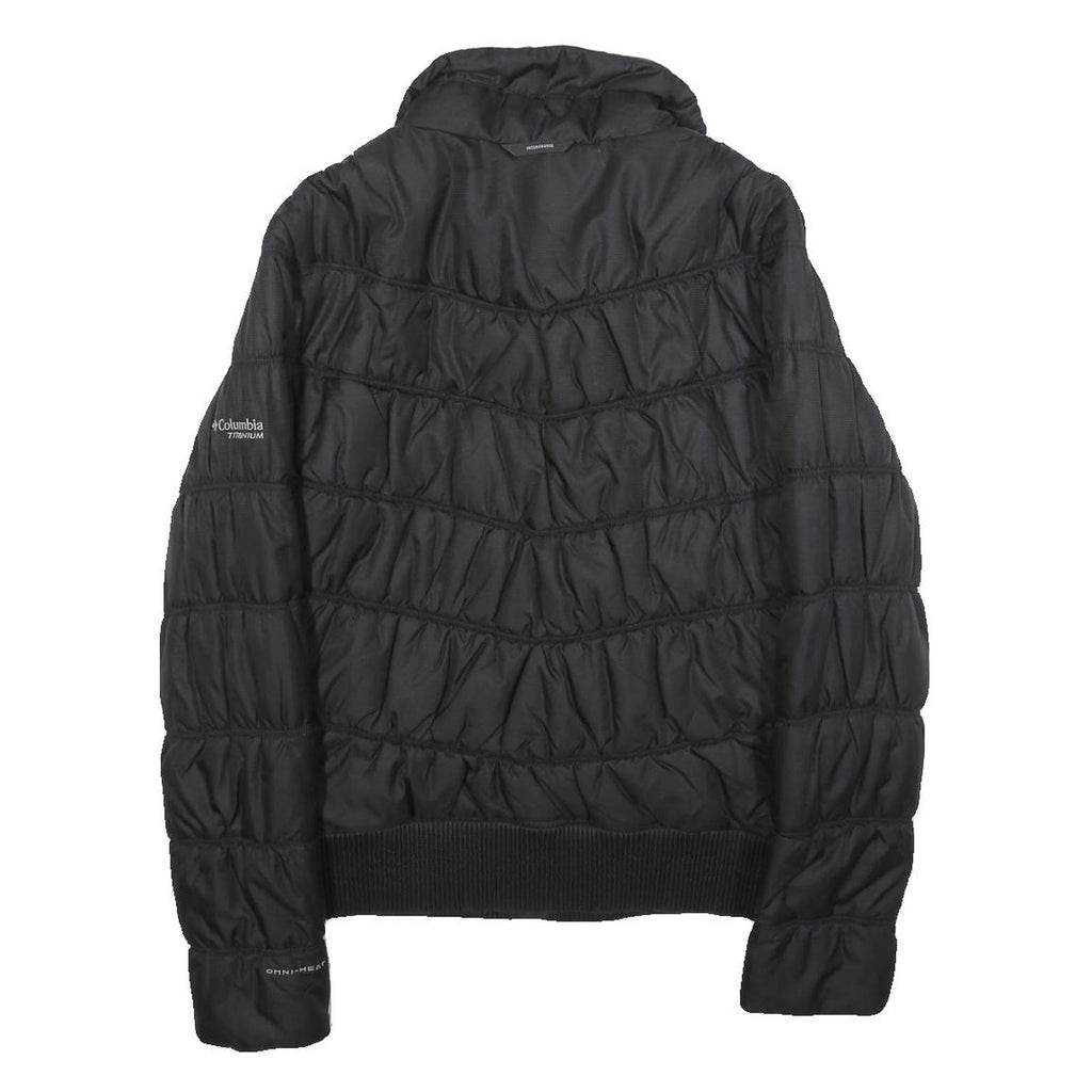 COLUMBIA Womens Black Outdoor Jacket XS Polyester Puffer Quilted Zip Pocket