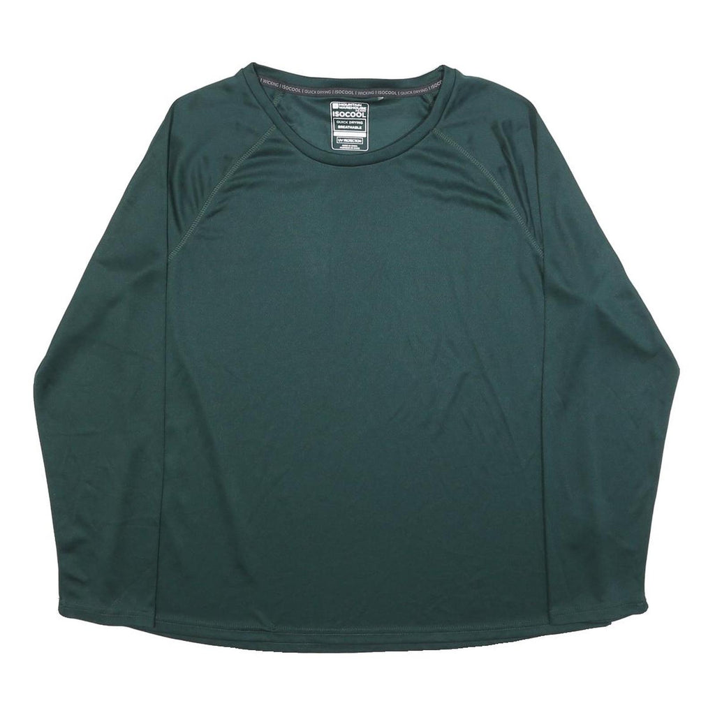 MOUNTAIN WAREHOUSE Womens Green Long Sleeve Crew Neck T-Shirt UK 20 Lightweight