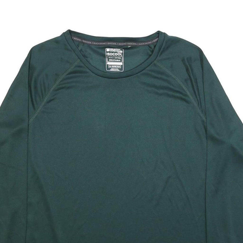 MOUNTAIN WAREHOUSE Womens Green Long Sleeve Crew Neck T-Shirt UK 20 Lightweight