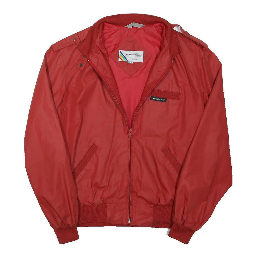 MEMBERS ONLY Boys Red Jacket 11-12Y Polyester Blend Bomber Zip Casual