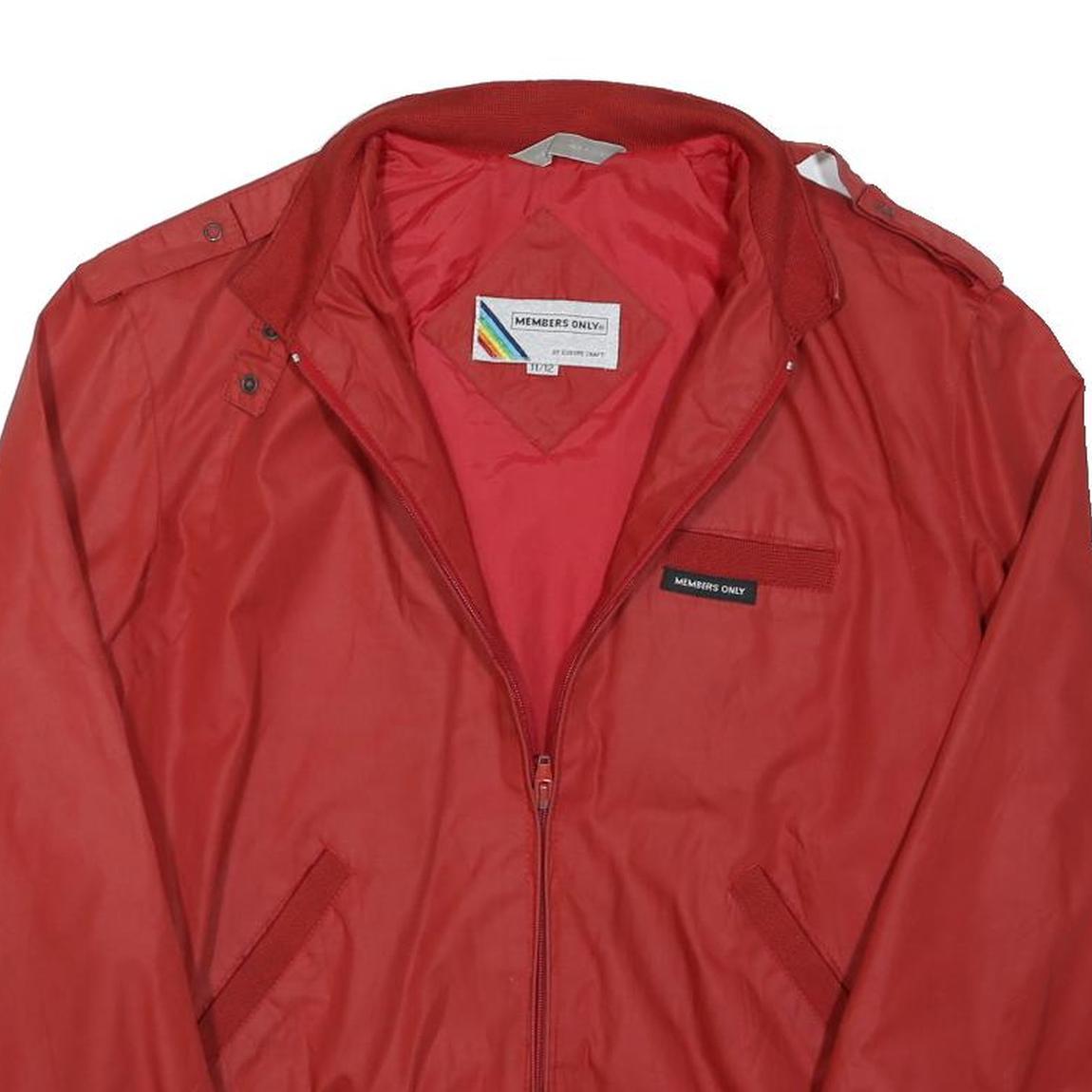 MEMBERS ONLY Boys Red Jacket 11-12Y Polyester Blend Bomber Zip Casual