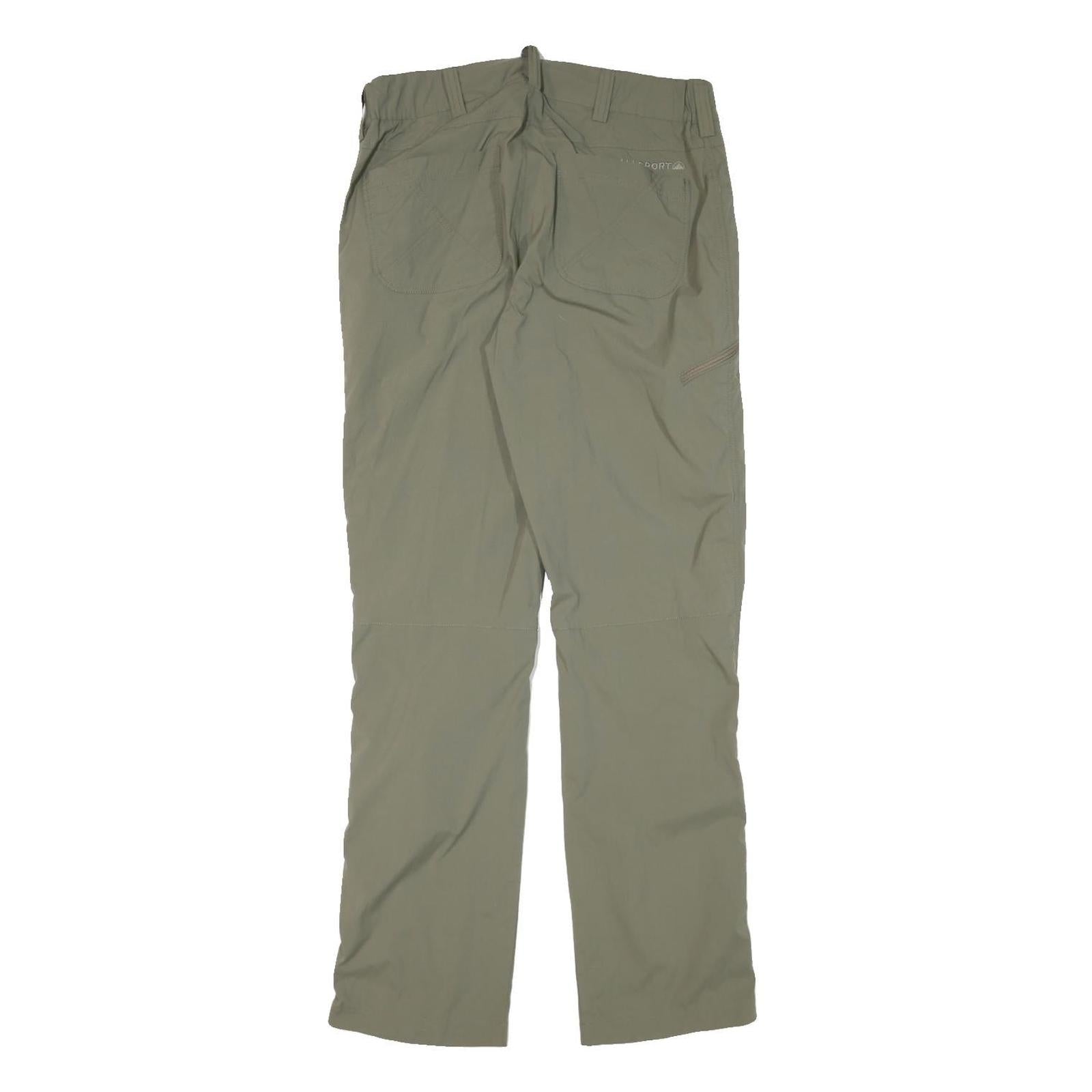 ALLSPORT Womens Regular Fit Green Trousers W32 L31 Zip Polyester Blend