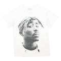 TUPAC Mens White Graphic T-Shirt M Short Sleeve Crew Neck Cotton Music Icon