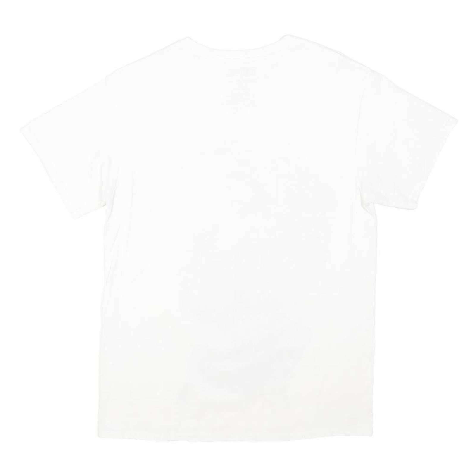 TUPAC Mens White Graphic T-Shirt M Short Sleeve Crew Neck Cotton Music Icon